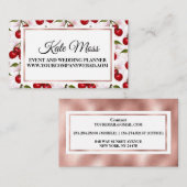 ラグジュアリーバラ金ゴールドさくらんぼブロッサム 名刺 (正面/裏面)