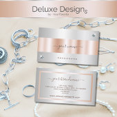 ラグジュアリーバラ金ゴールドとシルバーきらめくダイヤモンド 名刺