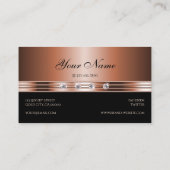ラグジュアリーバラ金ゴールドとブラックウィズきらめくダイヤモンド 名刺 (裏面)