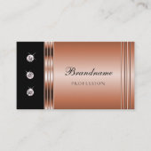 ラグジュアリーバラ金ゴールドとブラックウィズきらめくダイヤモンド 名刺 (正面)