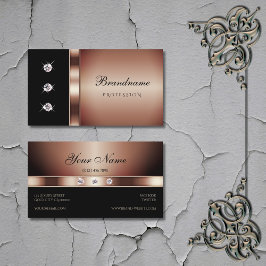 ラグジュアリーバラ金ゴールドとブラックウィズシメリーダイヤモンド 名刺