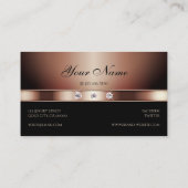 ラグジュアリーバラ金ゴールドとブラックウィズシメリーダイヤモンド 名刺 (裏面)