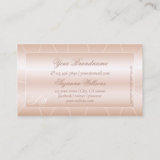 ラグジュアリーバラ金ゴールドウィズダイヤモンドアンドモノグラムノーブル 名刺 (裏面)