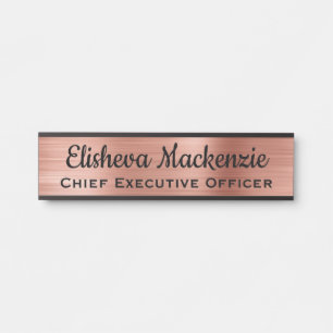 ラグジュアリーバラ金ゴールドオフィスドア標識名プレート サインプレート