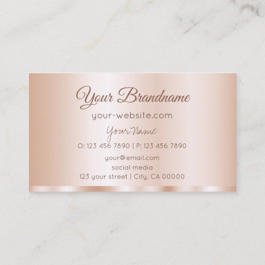 ラグジュアリーバラ金ゴールドグラマラスプロフェッショナルシンプル 名刺 (裏面)