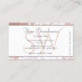 ラグジュアリーバラ金ゴールドグリッタースターイニシャルホワイト 名刺 (裏面)