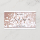 ラグジュアリーバラ金ゴールドグリッタースターイニシャルホワイト 名刺 (正面)