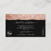 ラグジュアリーバラ金ゴールドグリッタースターズシックブラックアンドロゴ 名刺 (裏面)