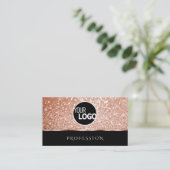 ラグジュアリーバラ金ゴールドグリッタースターズシックブラックアンドロゴ 名刺 (スタンド正面)