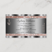 ラグジュアリーバラ金ゴールドグリッタースターズモノグラムシルバー 名刺 (裏面)