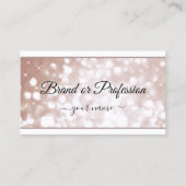 ラグジュアリーバラ金ゴールドグリッタースパークルスターズホワイト 名刺 (正面)