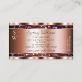 ラグジュアリーバラ金ゴールドグリッタースパークルスターズモノグラム 名刺 (裏面)