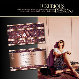 ラグジュアリーバラ金ゴールドグリッタースパークルスターズモノグラム 名刺