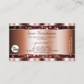 ラグジュアリーバラ金ゴールドグリッタースパークルスター追加ロゴ 名刺 (裏面)