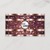 ラグジュアリーバラ金ゴールドグリッタースパークルスター追加ロゴ 名刺 (正面)