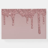 ラグジュアリーバラ金ゴールドグリッタードリップ誕生日 ゲストブック (裏面)