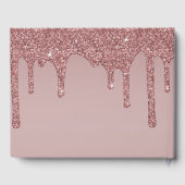 ラグジュアリーバラ金ゴールドグリッタードリップ誕生日 ゲストブック (裏面)