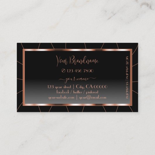 ラグジュアリーバラ金ゴールドシックブラックグラデーショスタイリッシュンリュックス 名刺 (裏面)
