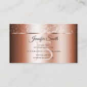 ラグジュアリーバラ金ゴールドスパークリーグリッターとイニシャル 名刺 (裏面)