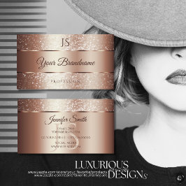 ラグジュアリーバラ金ゴールドスパークルグリッターとイニシャル 名刺