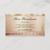 ラグジュアリーバラ金ゴールドスパークルグリッターダイヤモンドエレガント 名刺 (裏面)