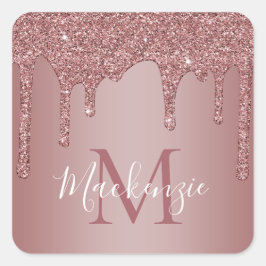 ラグジュアリーバラ金ゴールドスパークルグリッタードリップスモノグラム スクエアシール