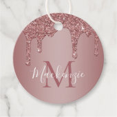 ラグジュアリーバラ金ゴールドスパークルグリッタードリップスモノグラム フェイバータグ (正面)