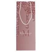 ラグジュアリーバラ金ゴールドスパークルグリッタードリップスモノグラム ワインギフトバッグ (裏面)