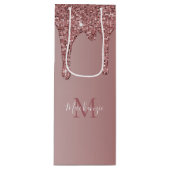 ラグジュアリーバラ金ゴールドスパークルグリッタードリップスモノグラム ワインギフトバッグ (正面)