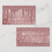 ラグジュアリーバラ金ゴールドスパークルグリッタードリップス《写真》ぼけ味 名刺 (正面/裏面)