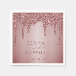 ラグジュアリーバラ金ゴールドスパークルグリッタードリップ結婚ズ スタンダードカクテルナプキン