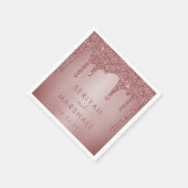 ラグジュアリーバラ金ゴールドスパークルグリッタードリップ結婚ズ スタンダードカクテルナプキン (角)