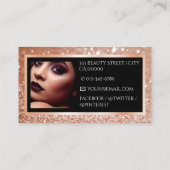 ラグジュアリーバラ金ゴールドスパークルロゴ写真テンプレート 名刺 (裏面)