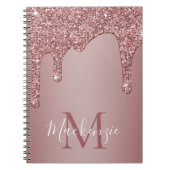 ラグジュアリーバラ金ゴールドドリッピンググリッターモノグラムレシピ ノートブック (正面)