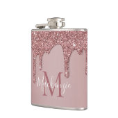 ラグジュアリーバラ金ゴールドドリッピンググリッターモノグラム フラスク (左)