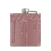 ラグジュアリーバラ金ゴールドドリッピンググリッターモノグラム フラスク (裏面)