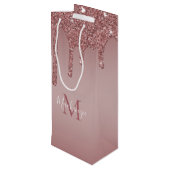 ラグジュアリーバラ金ゴールドドリッピンググリッターモノグラム ワインギフトバッグ (裏面アングル)