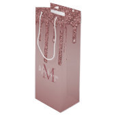 ラグジュアリーバラ金ゴールドドリッピンググリッターモノグラム ワインギフトバッグ (正面アングル)