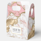 ラグジュアリーバラ金ゴールドピンクマーブルデザインサンキュー フェイバーボックス (オープン)