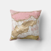 ラグジュアリーバラ金ゴールドピンクマーブルデザイン クッション (裏面)