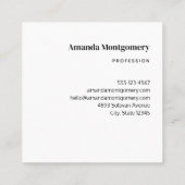 ラグジュアリーバラ金ゴールドピンクマーブルデザイン スクエア名刺 (裏面)