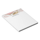 ラグジュアリーバラ金ゴールドピンクマーブルデザイン ノートパッド (アングル)