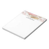 ラグジュアリーバラ金ゴールドピンクマーブルデザイン ノートパッド (回転)