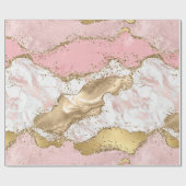 ラグジュアリーバラ金ゴールドピンクマーブルデザイン ラッピングペーパー (フラット)