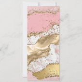 ラグジュアリーバラ金ゴールドピンクマーブルデザイン 招待状 (裏面)