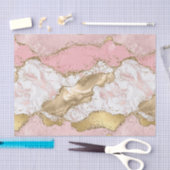 ラグジュアリーバラ金ゴールドピンクマーブルデザイン 薄葉紙 (クラフト)