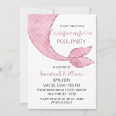 ラグジュアリーバラ金ゴールドピンクマーメイドテールキンセアニラ 招待状 (正面)