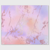 ラグジュアリーバラ金ゴールドピーチパステルパープルマーブル ラッピングペーパー (フラット)