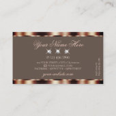 ラグジュアリーバラ金ゴールドブラウンスパークルダイヤモンドグラマラス 名刺 (裏面)