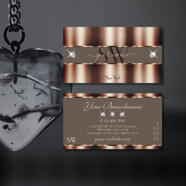 ラグジュアリーバラ金ゴールドブラウンスパークルダイヤモンドモノグラム 名刺